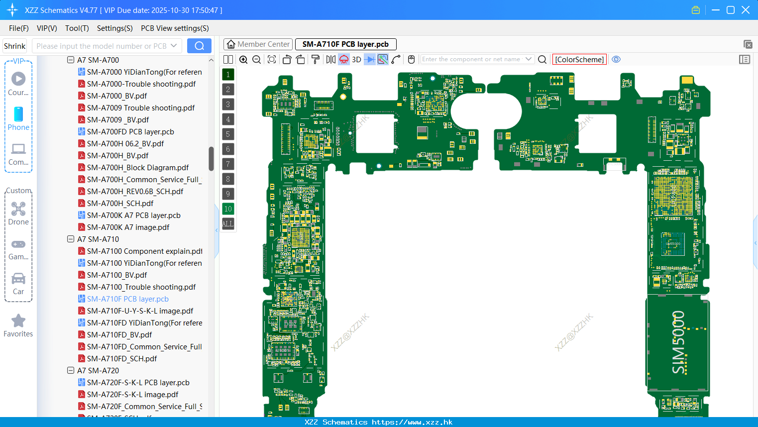 Samsung SM-A710F PCB Layer